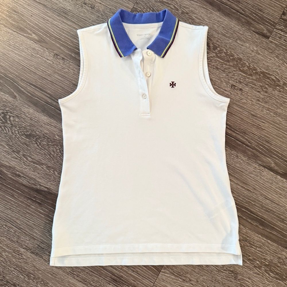 Tory Burch Performance Piqué Sleeveless Polo